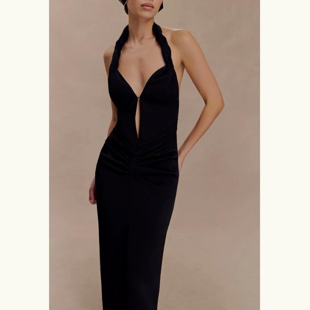 Meshki Black Halter Maxi Dress - Picture 3 of 9